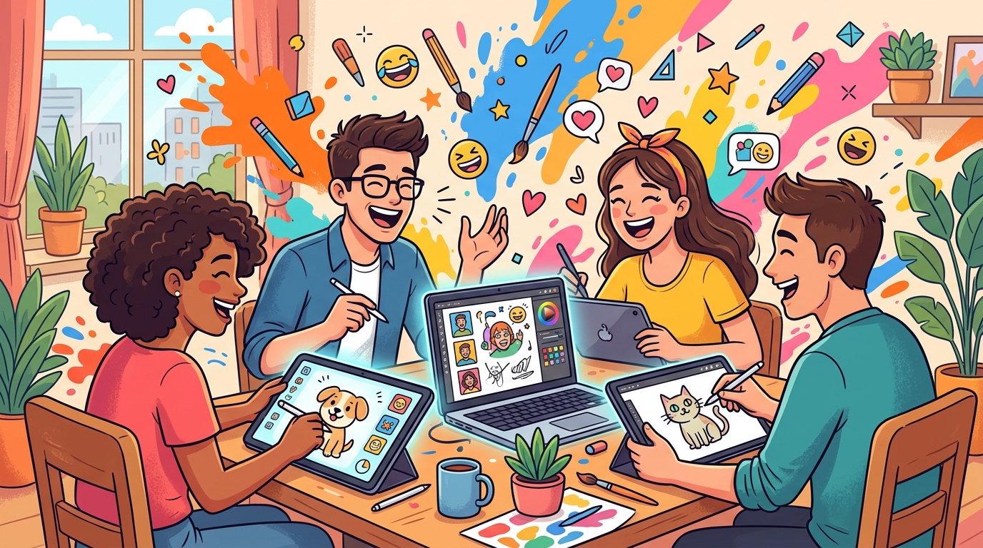 Online drawing games with friends illustration