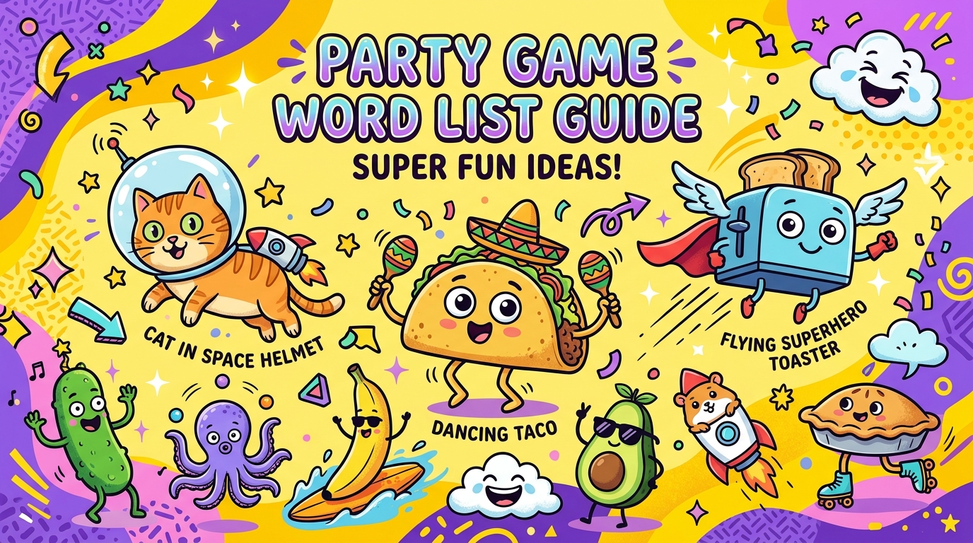 Funny pictionary word ideas illustration